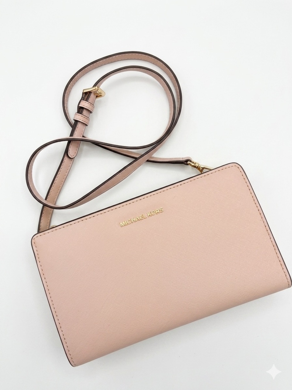 Michael Kors Pink Saffiano Leather Crossbody Purse/Wallet-NWOT